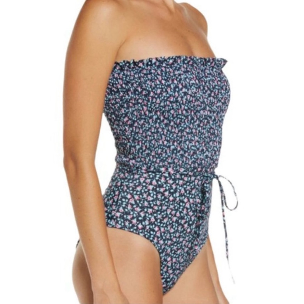 Chelsea 28 Floral Ruffle Smocked One Piece Swimsuit Cottage Core